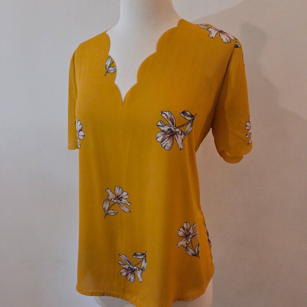 Nine Britton Mustard Flower Blouse